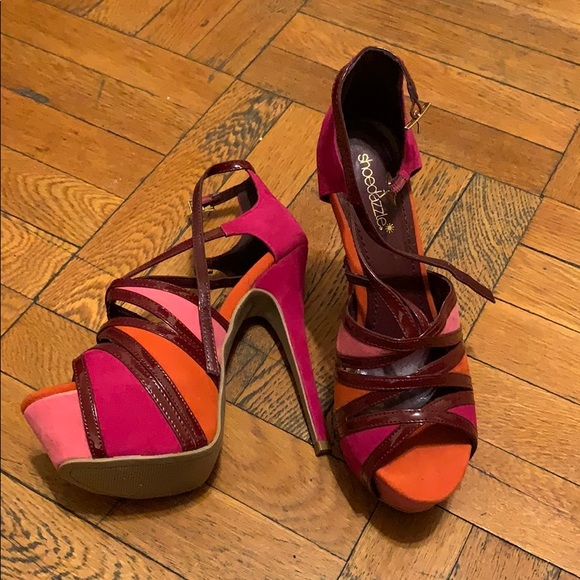 Colorful open toe heels! - Picture 1 of 2
